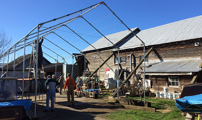 Join us this Saturday as we dismantle the yard tent frame